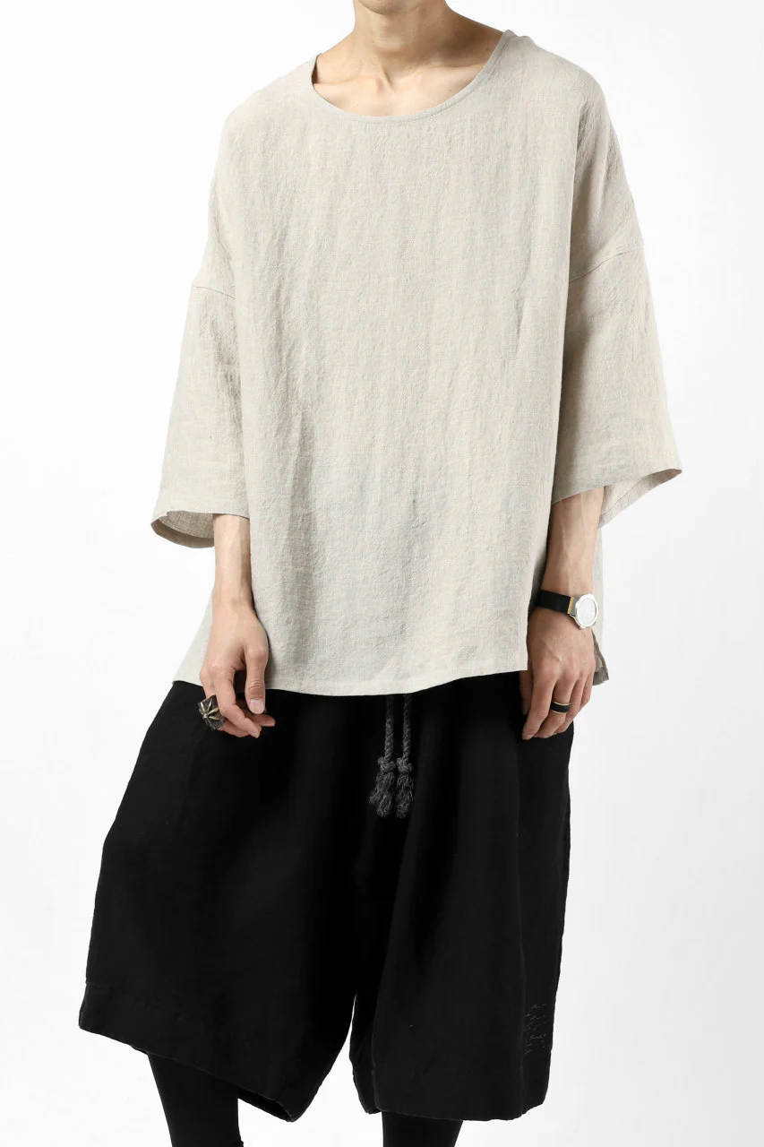 ISAMU KATAYAMA BACKLASH SOFT LINEN PULLOVER SHIRT (BEIGE) - Image 3