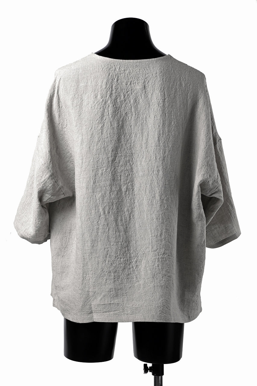 ISAMU KATAYAMA BACKLASH SOFT LINEN PULLOVER SHIRT (BEIGE) - Image 7