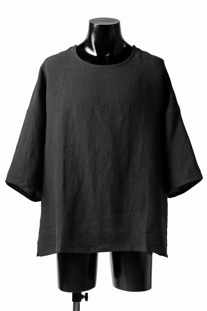 ISAMU KATAYAMA BACKLASH SOFT LINEN PULLOVER SHIRT (BLACK)