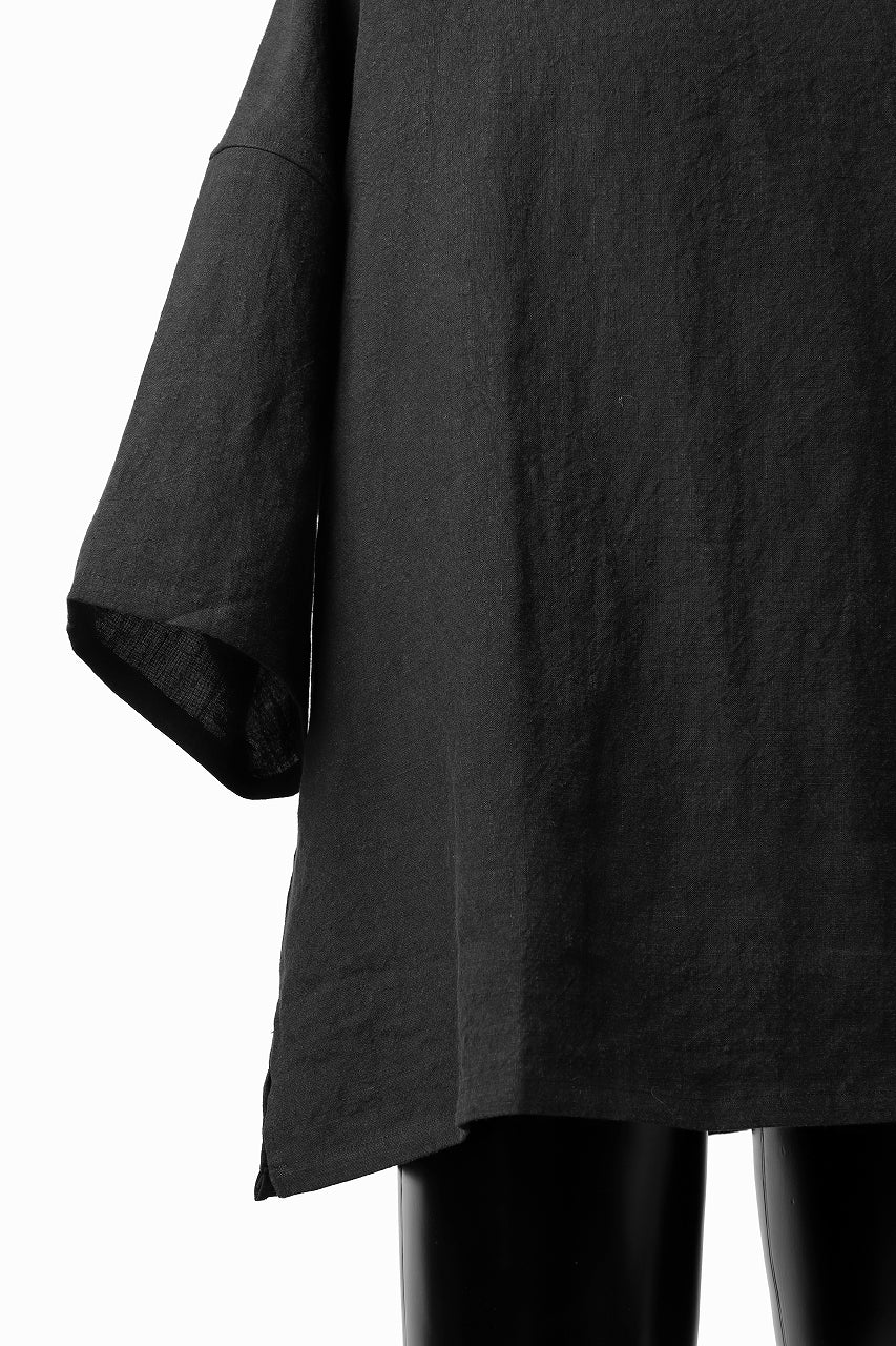 ISAMU KATAYAMA BACKLASH SOFT LINEN PULLOVER SHIRT (BLACK) - Image 10