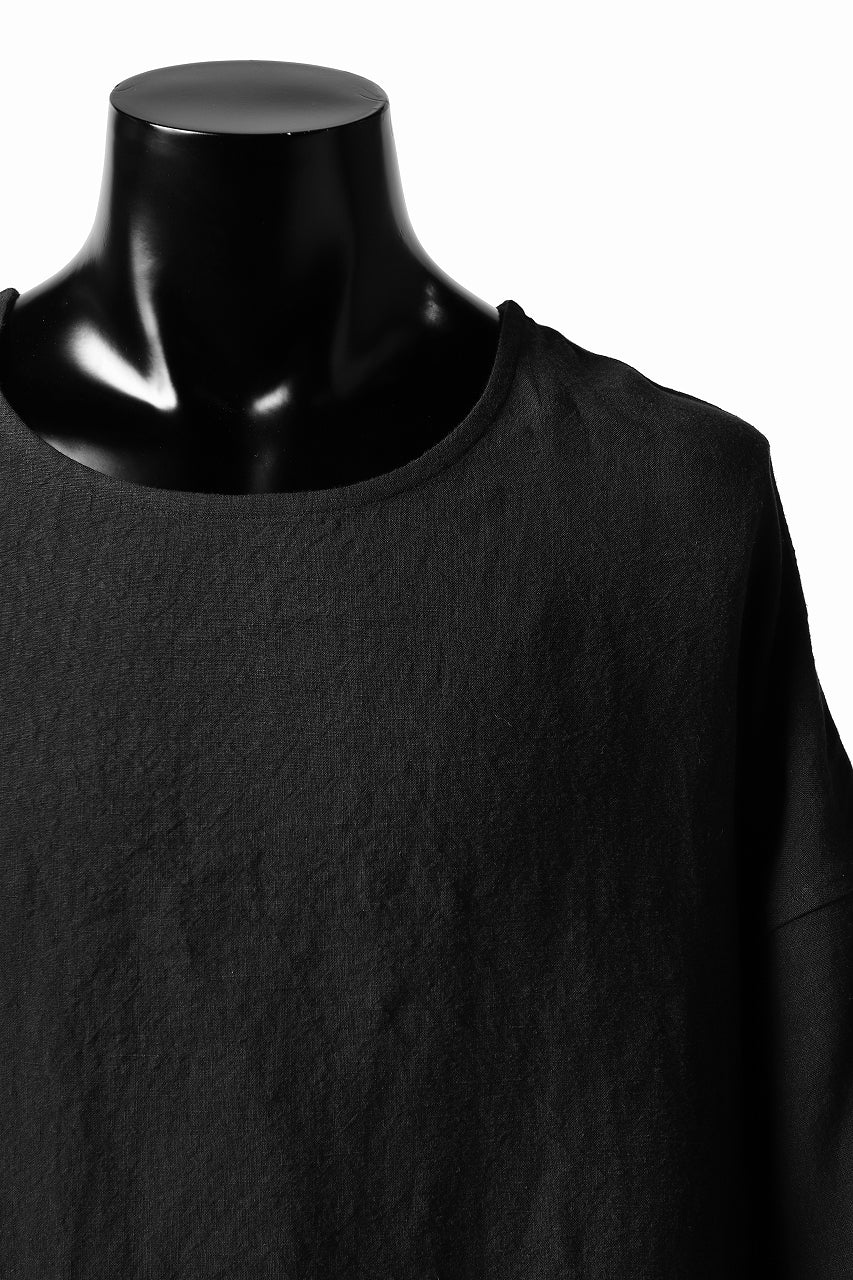 ISAMU KATAYAMA BACKLASH SOFT LINEN PULLOVER SHIRT (BLACK) - Image 5