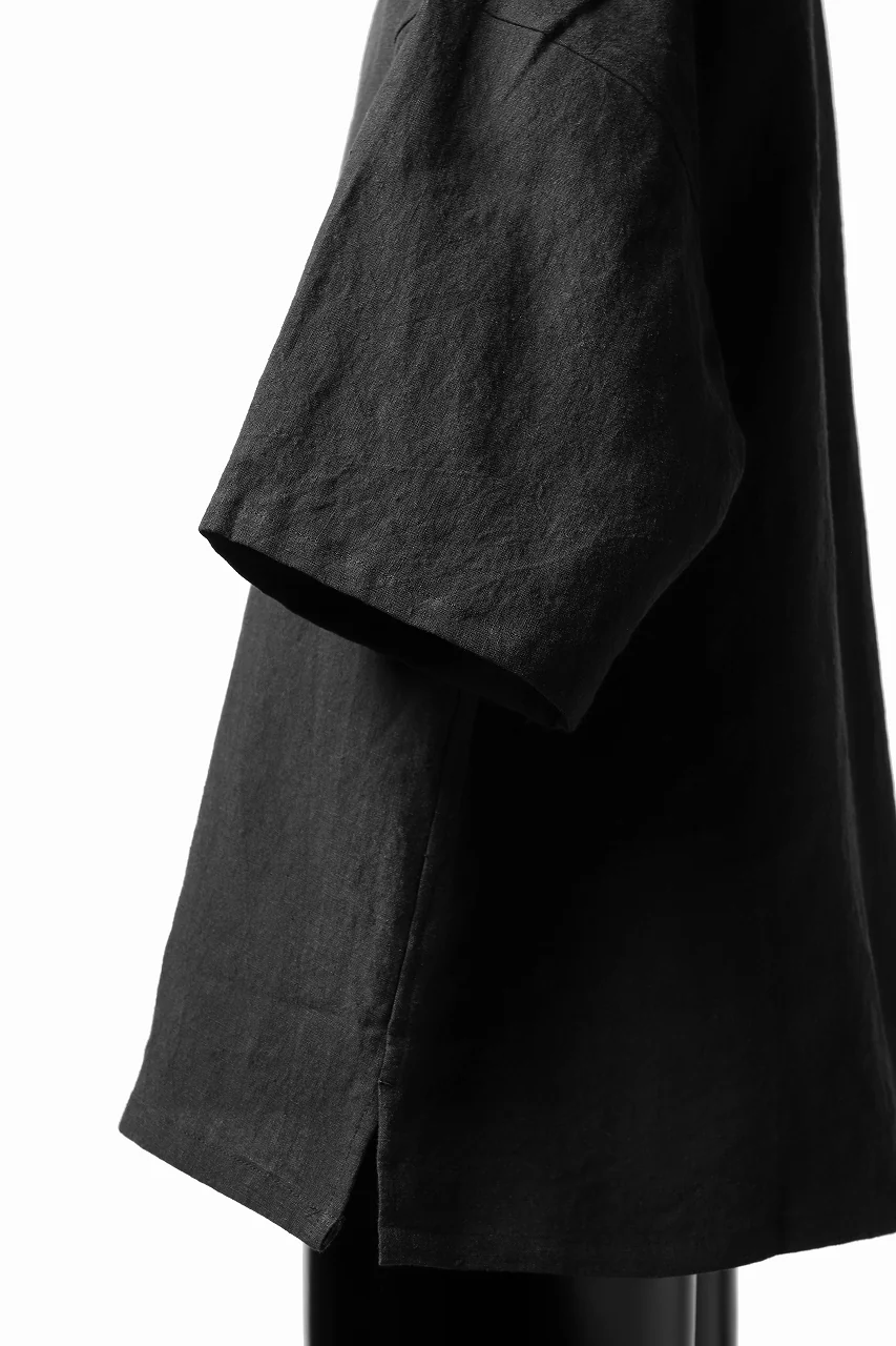 ISAMU KATAYAMA BACKLASH SOFT LINEN PULLOVER SHIRT (BLACK) - Image 8