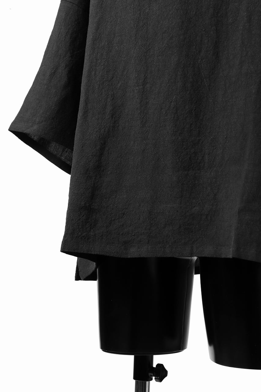 ISAMU KATAYAMA BACKLASH SOFT LINEN PULLOVER SHIRT (BLACK) - Image 9