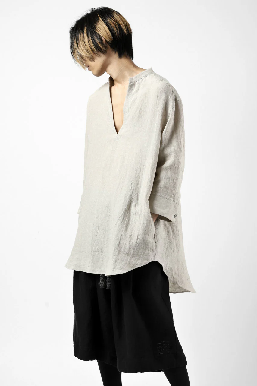 ISAMU KATAYAMA BACKLASH SOFT LINEN SKIPPER SHIRT (BEIGE) - Image 21