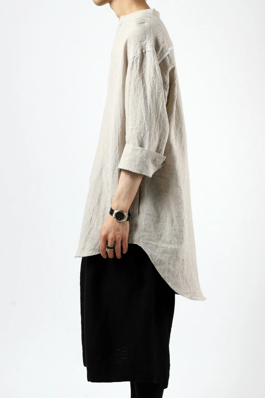 ISAMU KATAYAMA BACKLASH SOFT LINEN SKIPPER SHIRT (BEIGE) - Image 24