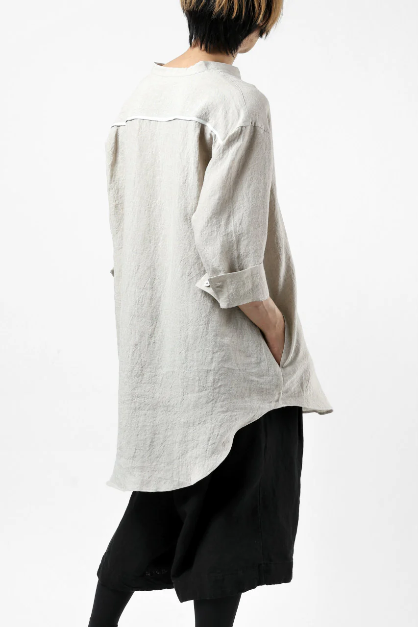 ISAMU KATAYAMA BACKLASH SOFT LINEN SKIPPER SHIRT (BEIGE) - Image 26
