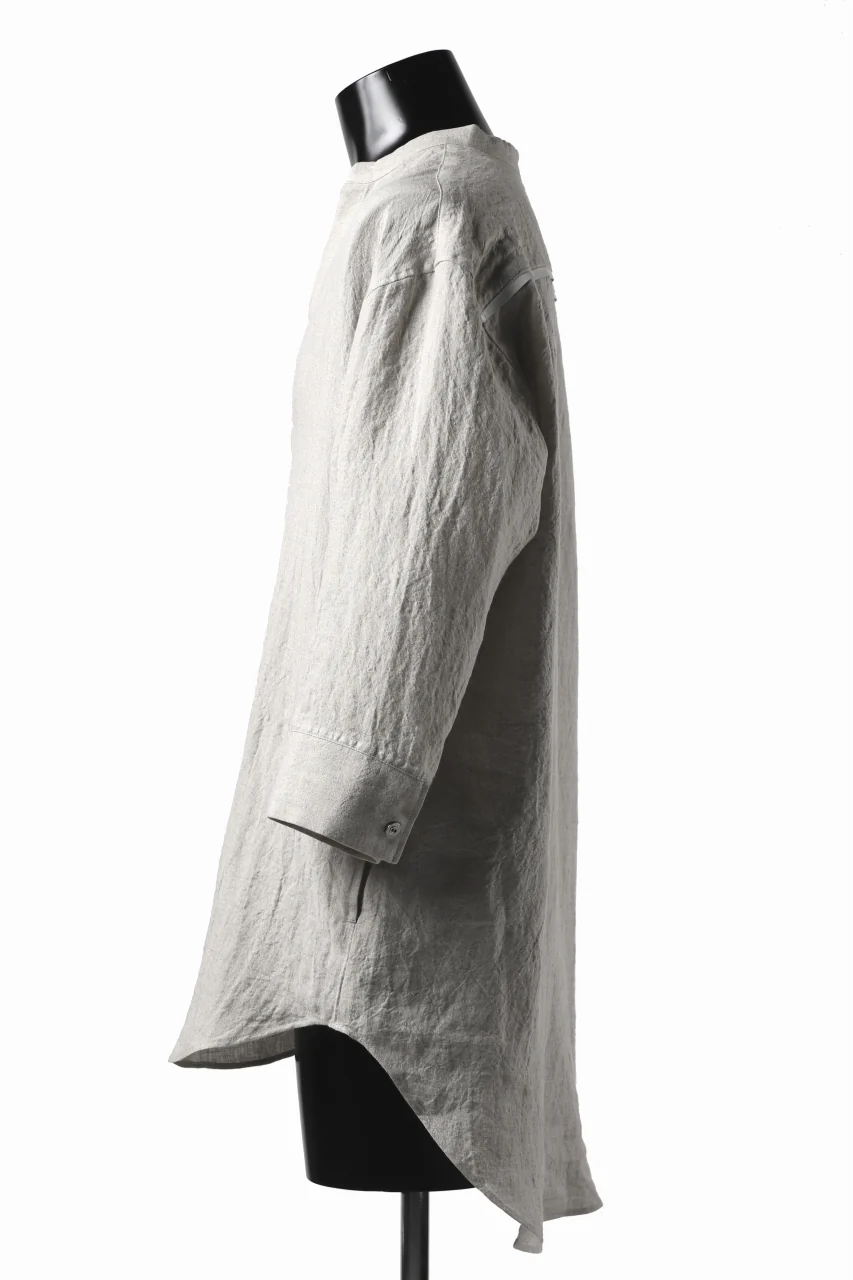 ISAMU KATAYAMA BACKLASH SOFT LINEN SKIPPER SHIRT (BEIGE) - Image 4