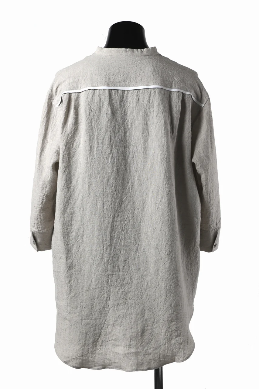 ISAMU KATAYAMA BACKLASH SOFT LINEN SKIPPER SHIRT (BEIGE) - Image 5