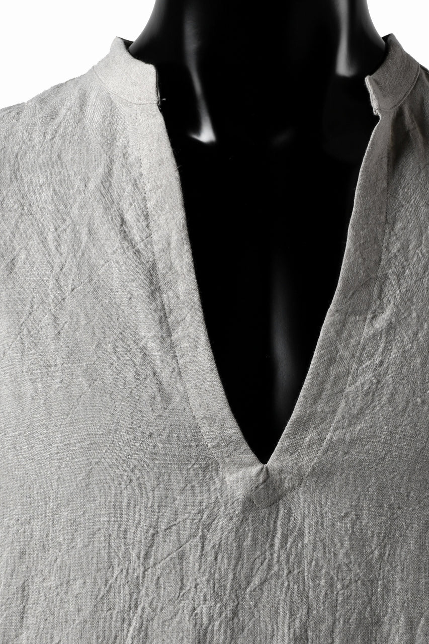 ISAMU KATAYAMA BACKLASH SOFT LINEN SKIPPER SHIRT (BEIGE) - Image 9