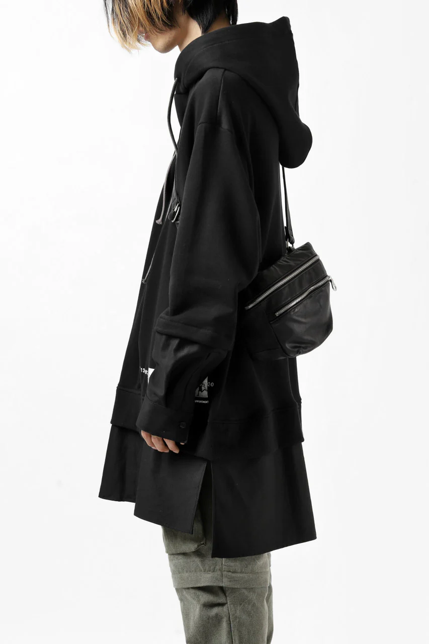 ISAMU KATAYAMA BACKLASH STRAP ZIP BAG / MONOCHROME LUXURY STEER (BLACK) - Image 20