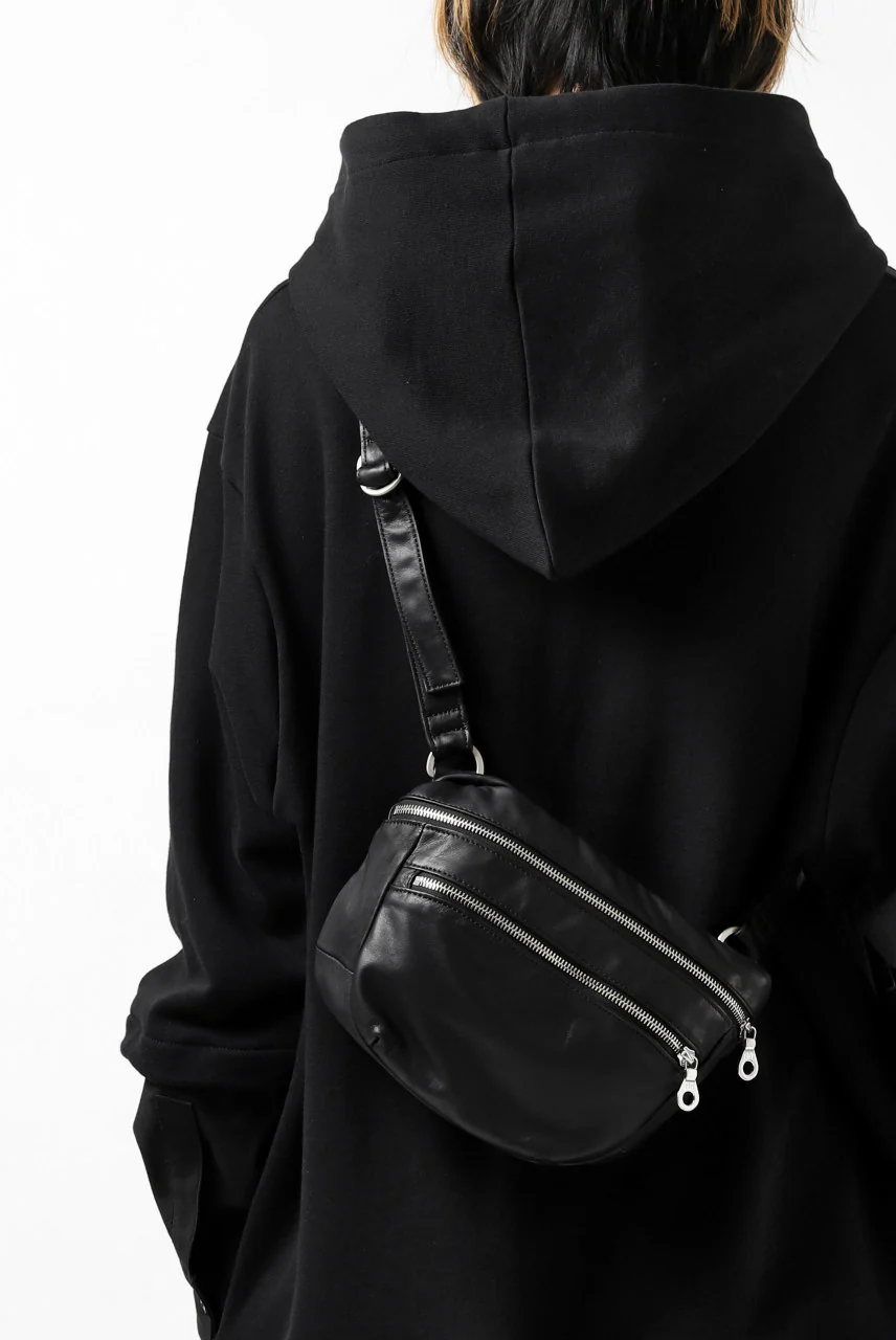 ISAMU KATAYAMA BACKLASH STRAP ZIP BAG / MONOCHROME LUXURY STEER (BLACK) - Image 25