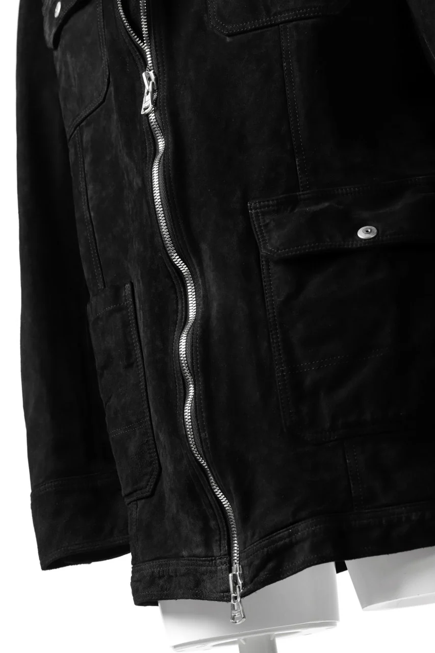ISAMU KATAYAMA BACKLASH SUEDE COVER ALL BLOUSON / JAPAN CALF (WHITE TANNED / BLACK) - Image 10