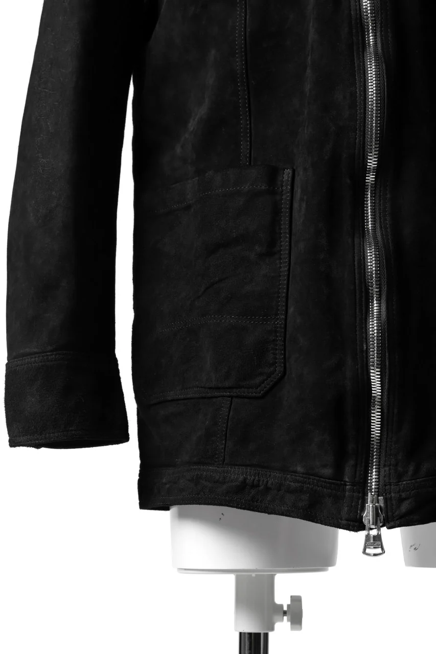 ISAMU KATAYAMA BACKLASH SUEDE COVER ALL BLOUSON / JAPAN CALF (WHITE TANNED / BLACK) - Image 11