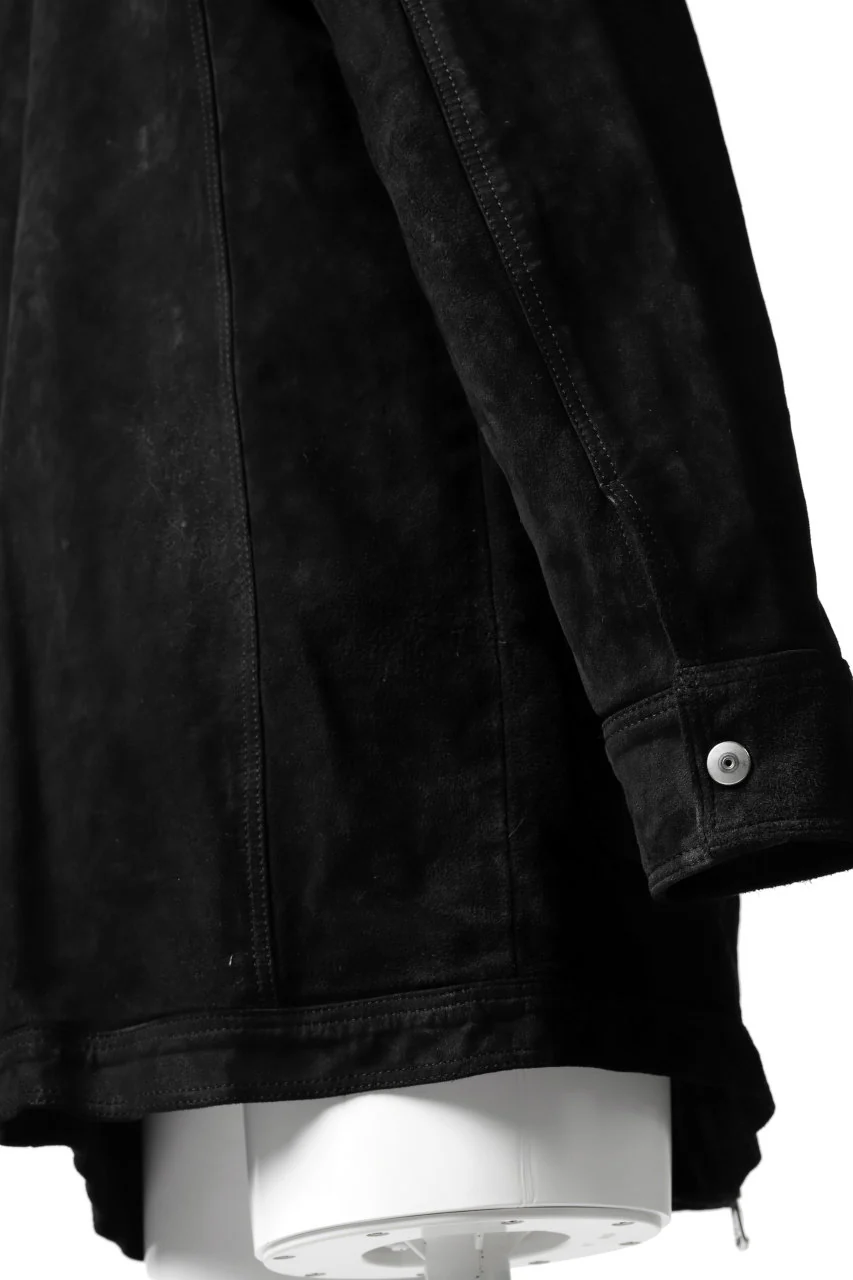 ISAMU KATAYAMA BACKLASH SUEDE COVER ALL BLOUSON / JAPAN CALF (WHITE TANNED / BLACK) - Image 13