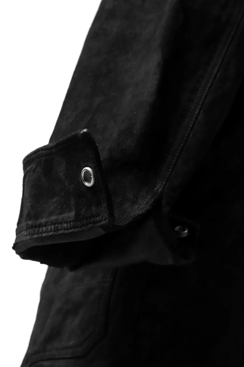 ISAMU KATAYAMA BACKLASH SUEDE COVER ALL BLOUSON / JAPAN CALF (WHITE TANNED / BLACK) - Image 14