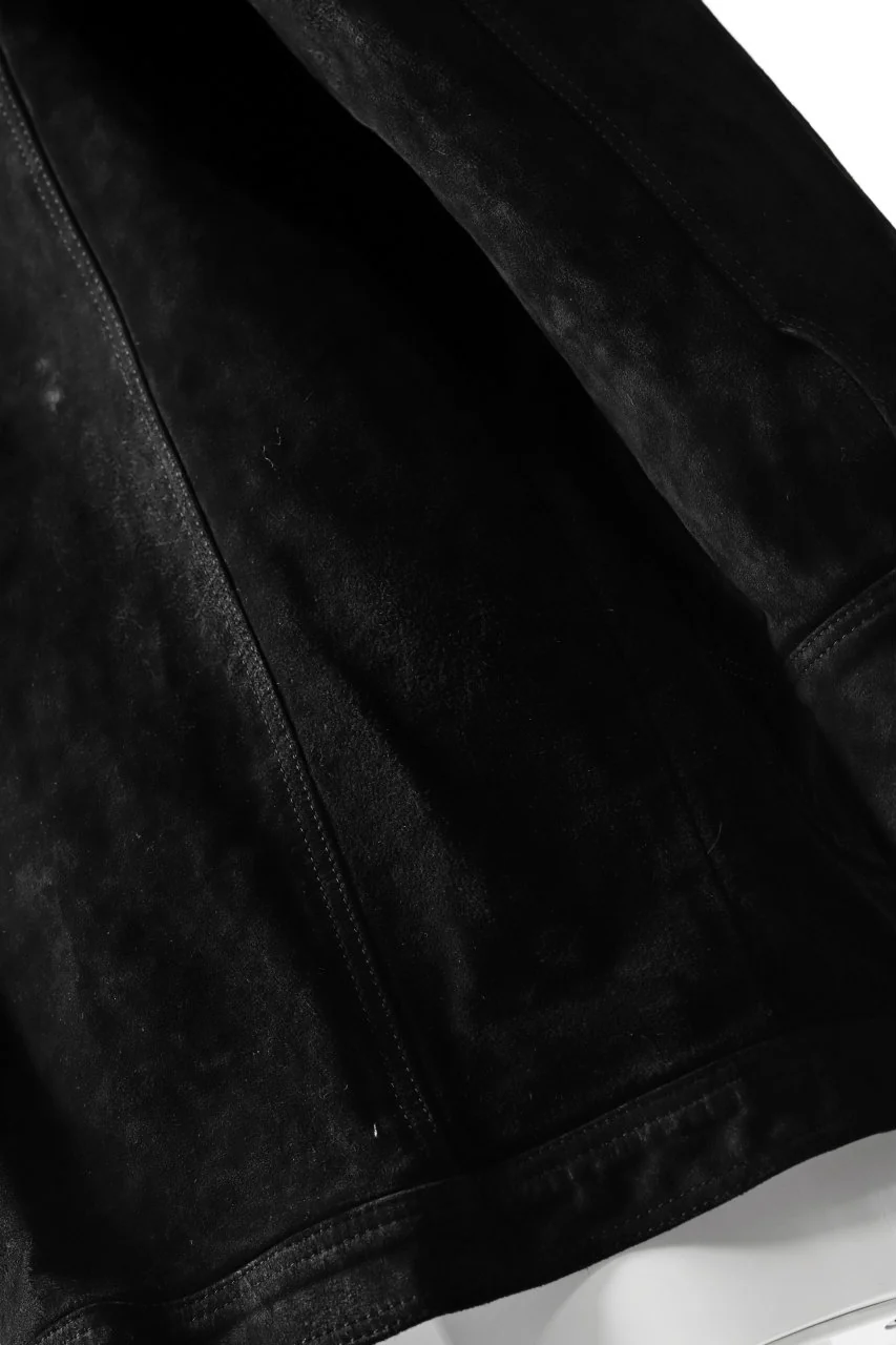 ISAMU KATAYAMA BACKLASH SUEDE COVER ALL BLOUSON / JAPAN CALF (WHITE TANNED / BLACK) - Image 15