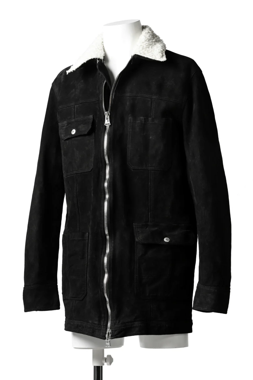 ISAMU KATAYAMA BACKLASH SUEDE COVER ALL BLOUSON / JAPAN CALF (WHITE TANNED / BLACK) - Image 19