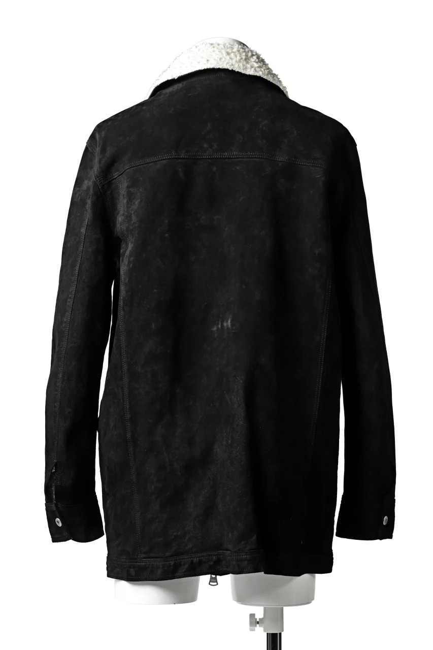 ISAMU KATAYAMA BACKLASH SUEDE COVER ALL BLOUSON / JAPAN CALF (WHITE TANNED / BLACK) - Image 20