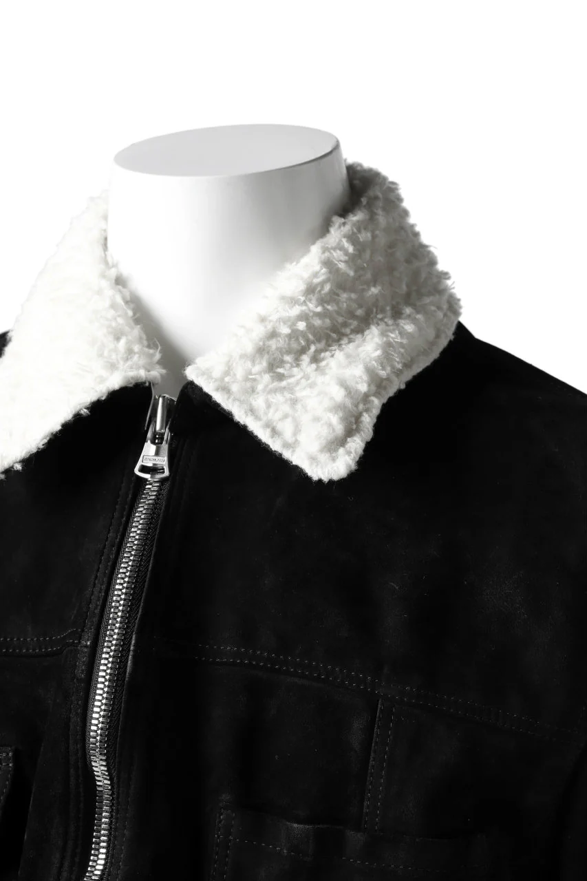 ISAMU KATAYAMA BACKLASH SUEDE COVER ALL BLOUSON / JAPAN CALF (WHITE TANNED / BLACK) - Image 23