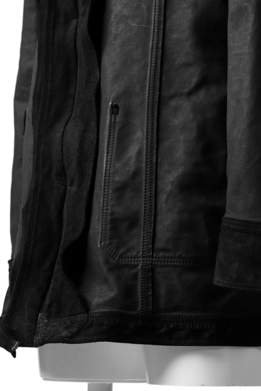 ISAMU KATAYAMA BACKLASH SUEDE COVER ALL BLOUSON / JAPAN CALF (WHITE TANNED / BLACK) - Image 29