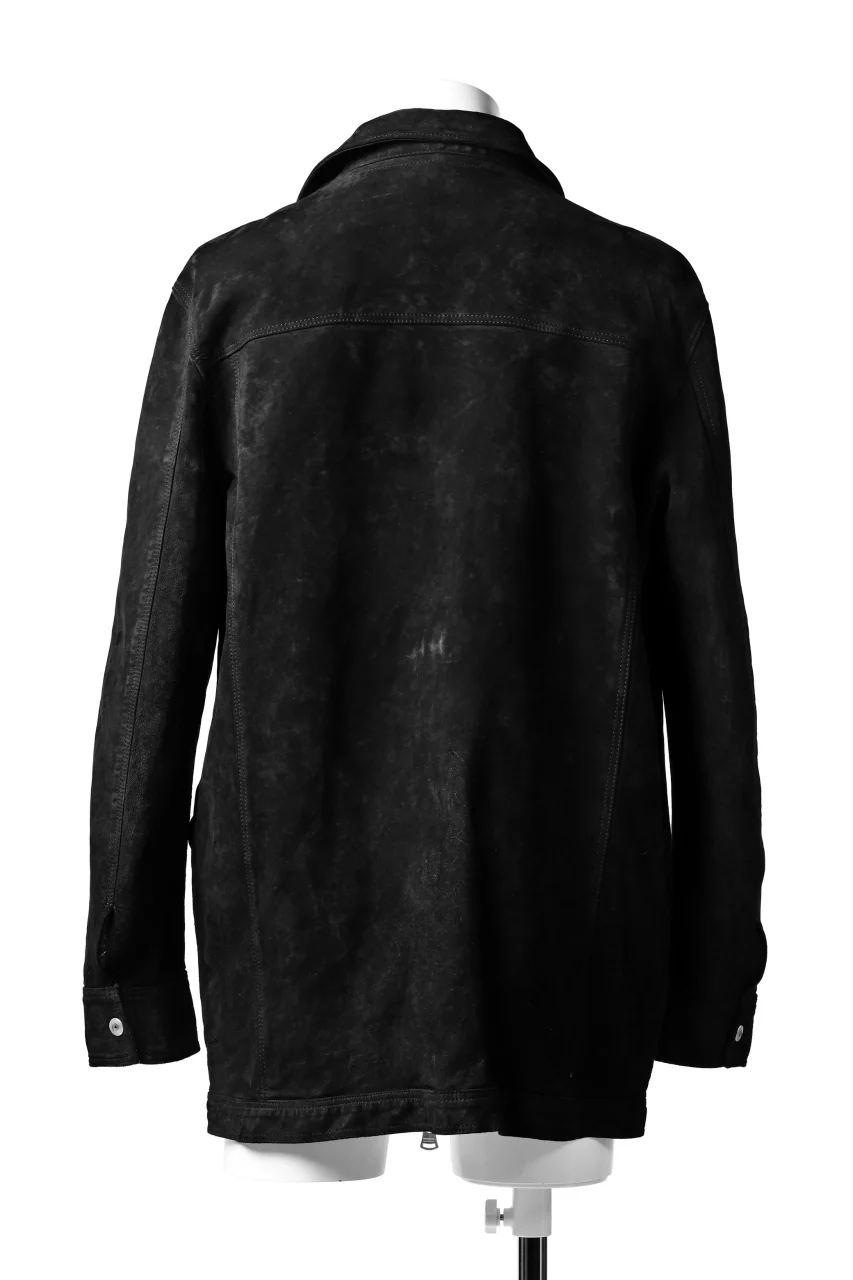 ISAMU KATAYAMA BACKLASH SUEDE COVER ALL BLOUSON / JAPAN CALF (WHITE TANNED / BLACK) - Image 3