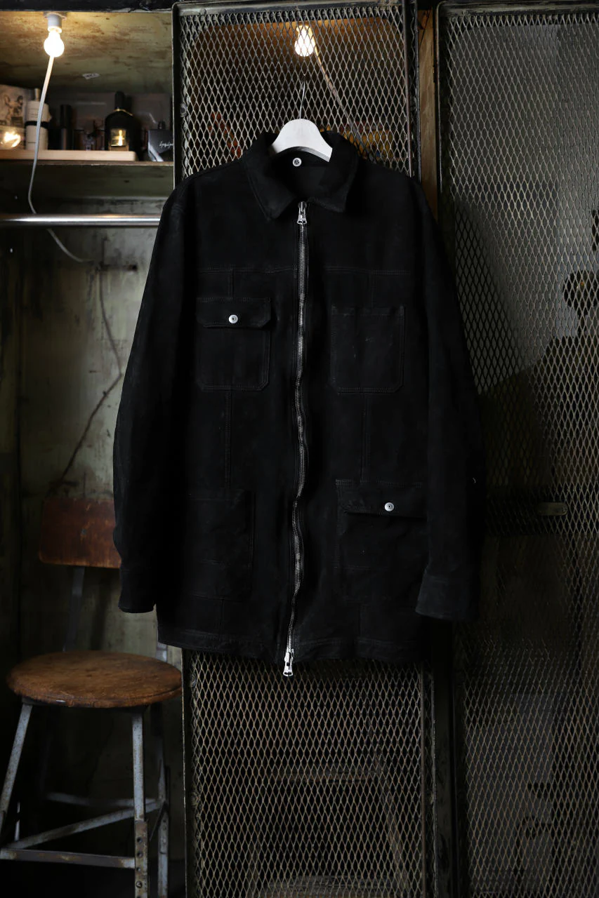 ISAMU KATAYAMA BACKLASH SUEDE COVER ALL BLOUSON / JAPAN CALF (WHITE TANNED / BLACK) - Image 31