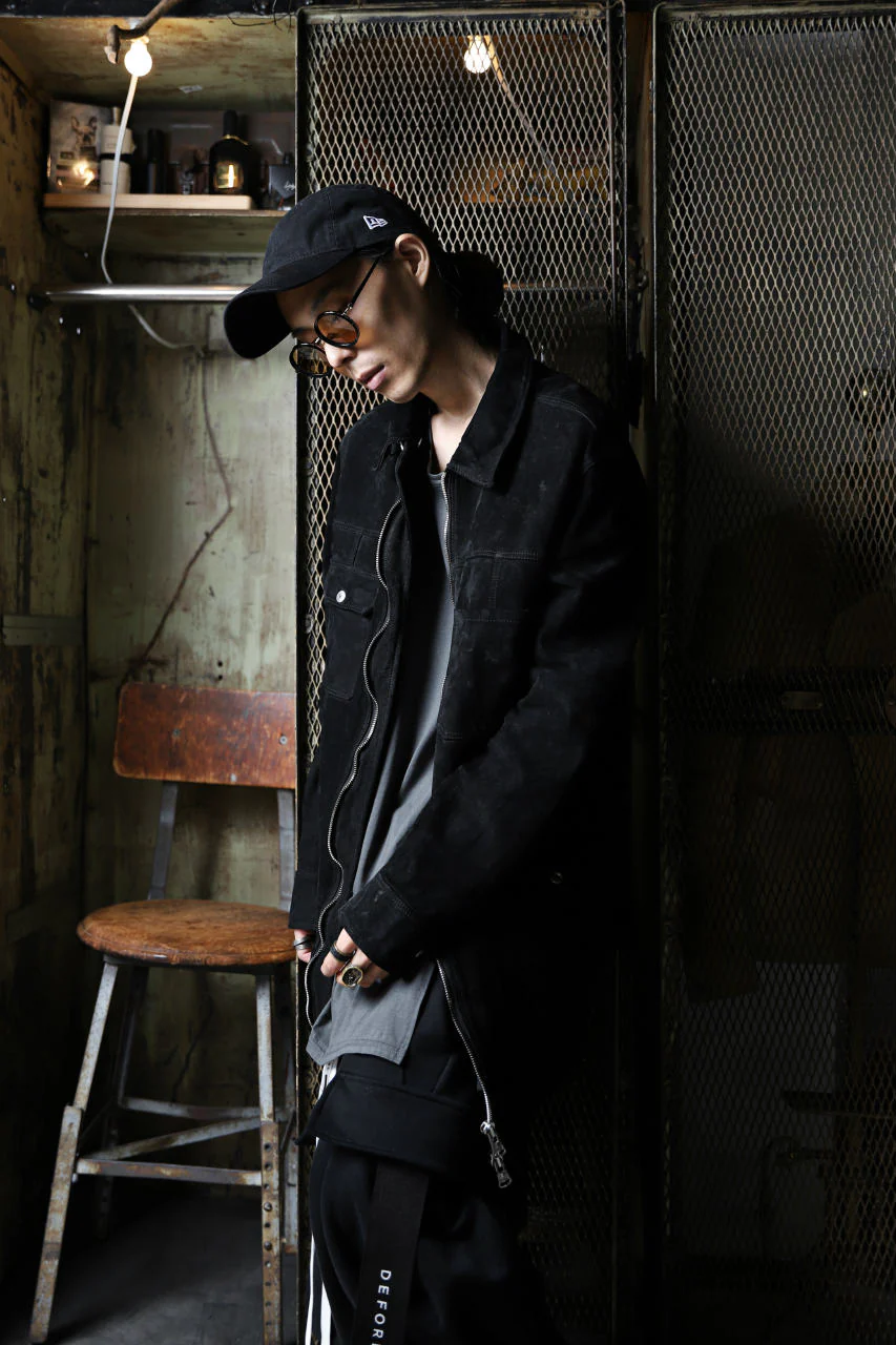 ISAMU KATAYAMA BACKLASH SUEDE COVER ALL BLOUSON / JAPAN CALF (WHITE TANNED / BLACK) - Image 34