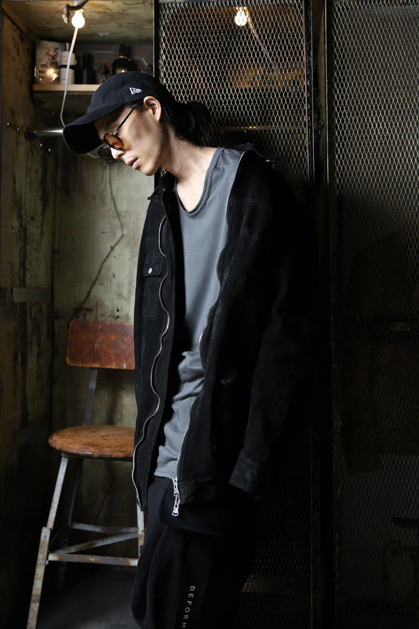 ISAMU KATAYAMA BACKLASH SUEDE COVER ALL BLOUSON / JAPAN CALF (WHITE TANNED / BLACK) - Image 37