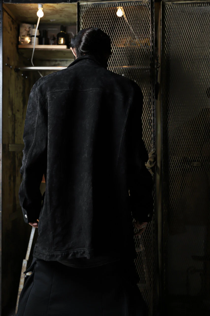 ISAMU KATAYAMA BACKLASH SUEDE COVER ALL BLOUSON / JAPAN CALF (WHITE TANNED / BLACK) - Image 40