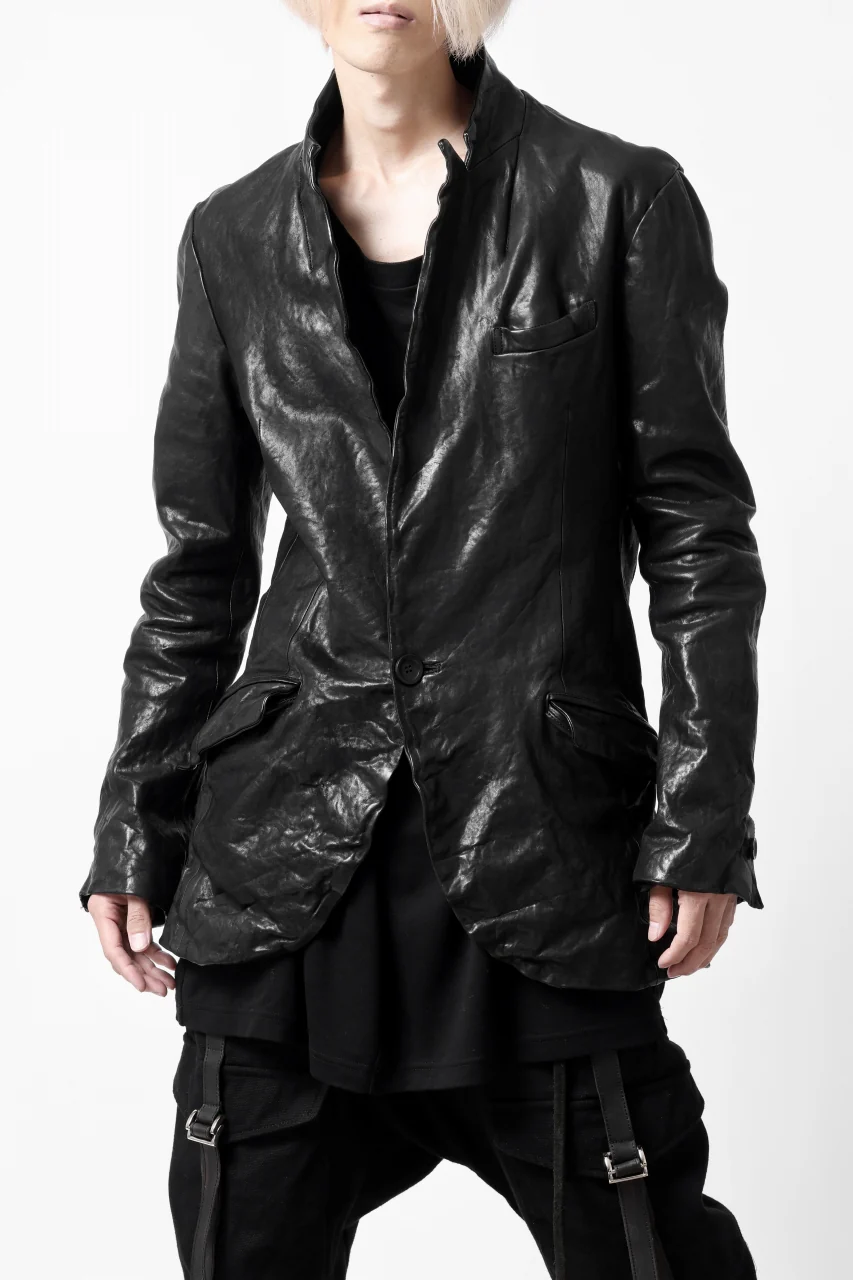 ISAMU KATAYAMA BACKLASH TAILORED JACKET / DOUBLE-SHOULDER OBJECT DYED (BLACK) - Image 10