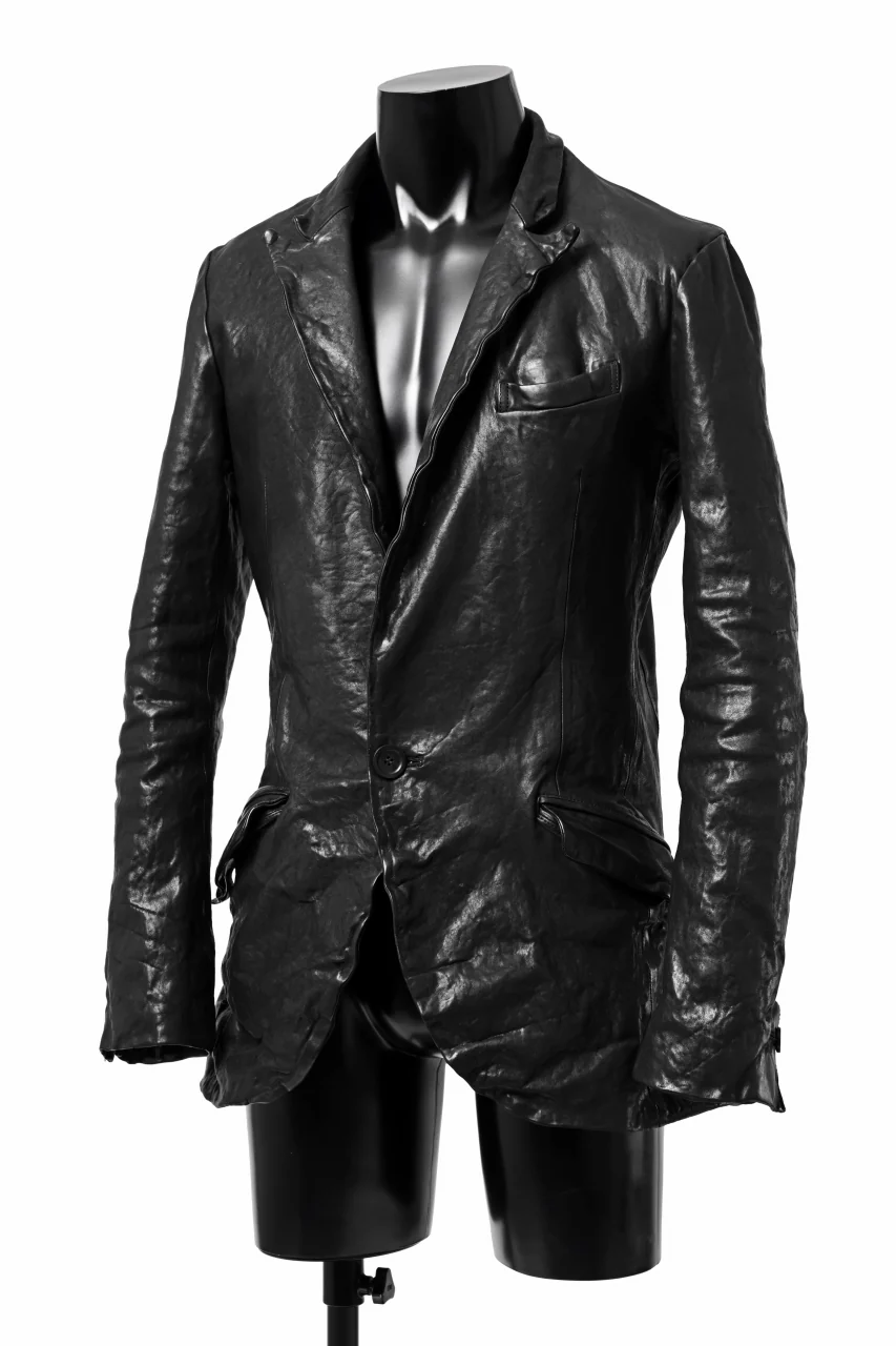 ISAMU KATAYAMA BACKLASH TAILORED JACKET / DOUBLE-SHOULDER OBJECT DYED (BLACK) - Image 13