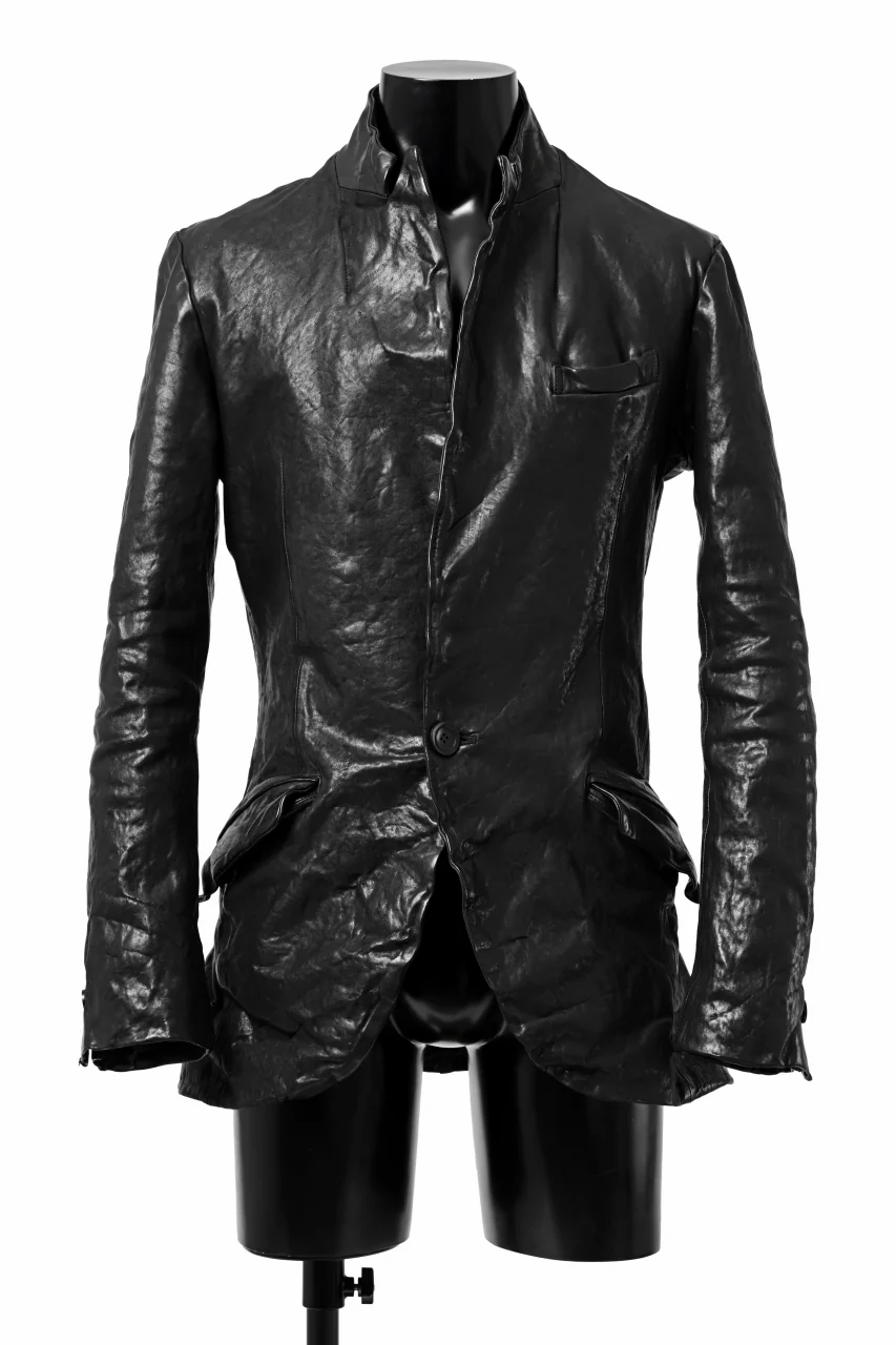 ISAMU KATAYAMA BACKLASH TAILORED JACKET / DOUBLE-SHOULDER OBJECT DYED (BLACK) - Image 14