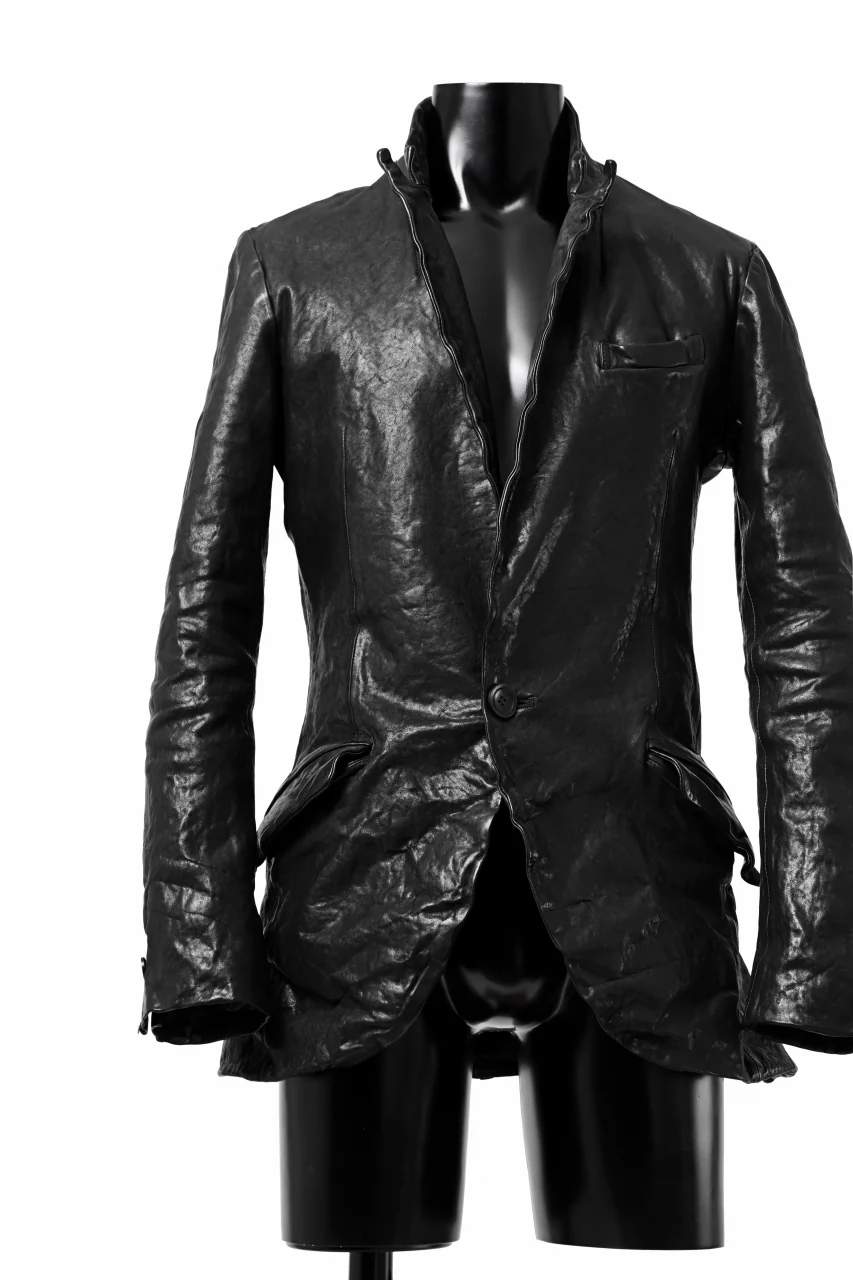 ISAMU KATAYAMA BACKLASH TAILORED JACKET / DOUBLE-SHOULDER OBJECT DYED (BLACK) - Image 19