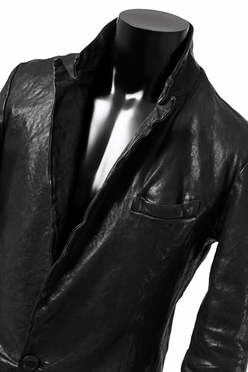 ISAMU KATAYAMA BACKLASH TAILORED JACKET / DOUBLE-SHOULDER OBJECT DYED (BLACK) - Image 24