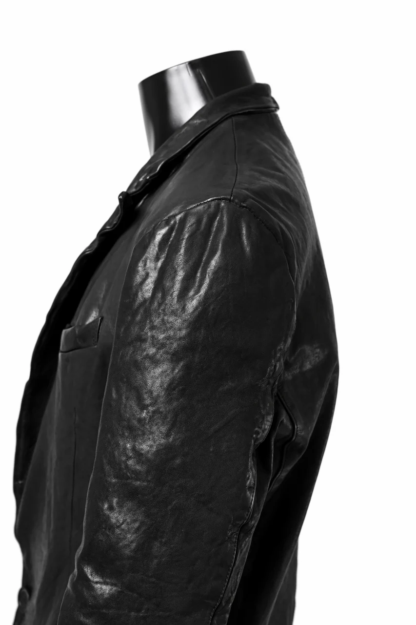 ISAMU KATAYAMA BACKLASH TAILORED JACKET / DOUBLE-SHOULDER OBJECT DYED (BLACK) - Image 27