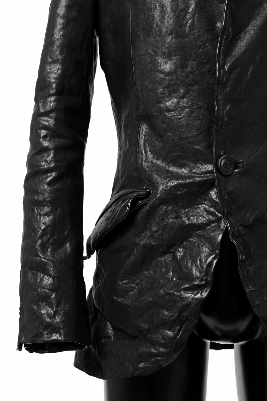 ISAMU KATAYAMA BACKLASH TAILORED JACKET / DOUBLE-SHOULDER OBJECT DYED (BLACK) - Image 28