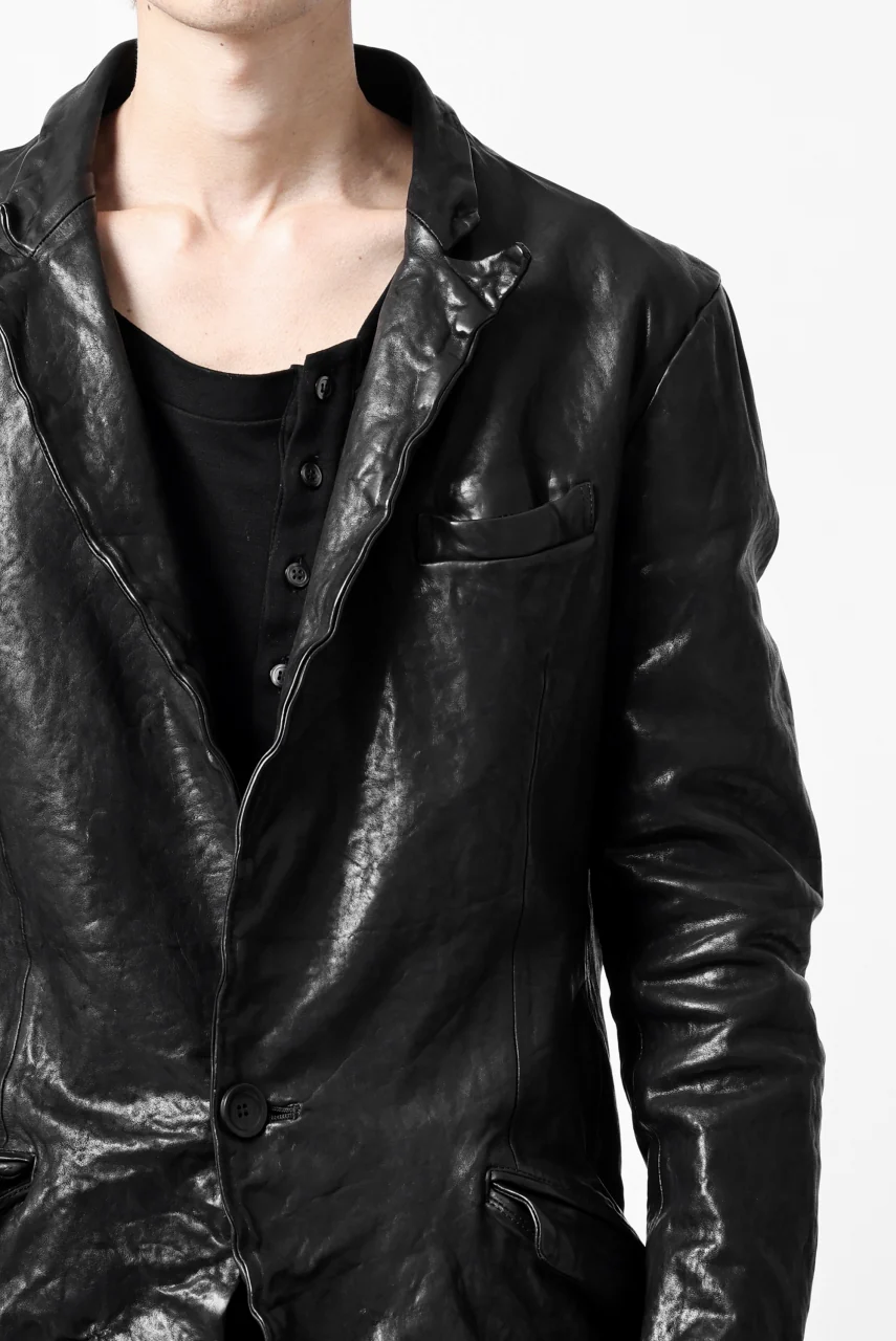 ISAMU KATAYAMA BACKLASH TAILORED JACKET / DOUBLE-SHOULDER OBJECT DYED (BLACK) - Image 41