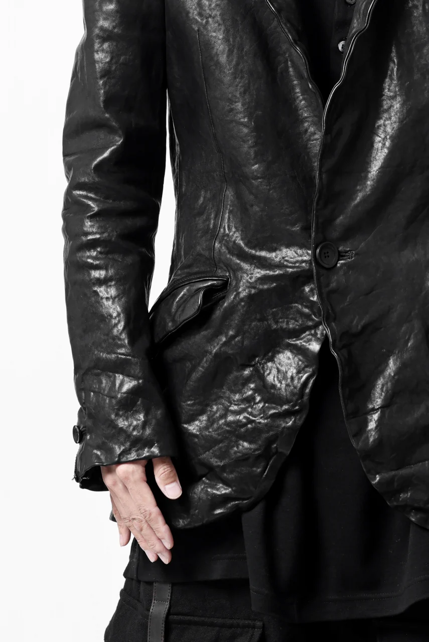 ISAMU KATAYAMA BACKLASH TAILORED JACKET / DOUBLE-SHOULDER OBJECT DYED (BLACK) - Image 43