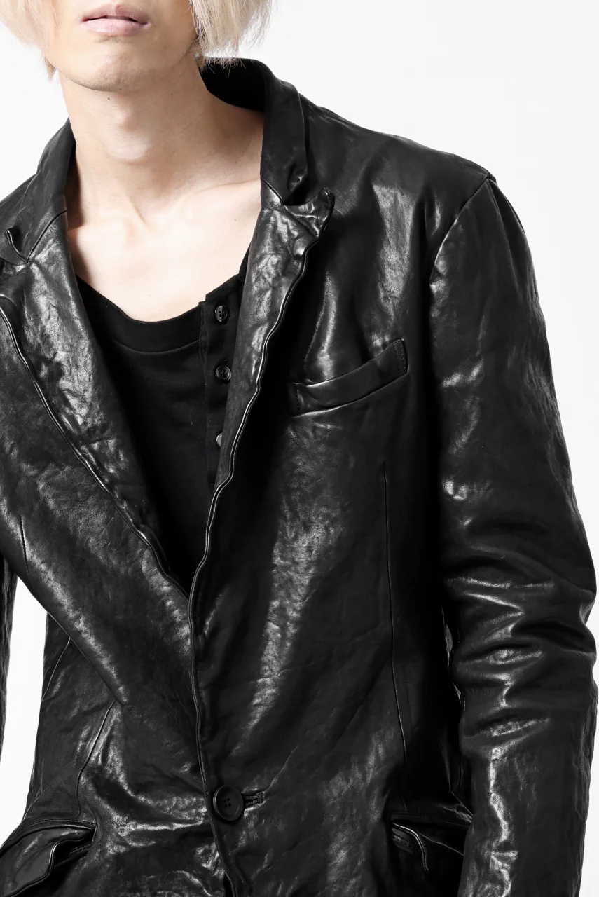 ISAMU KATAYAMA BACKLASH TAILORED JACKET / DOUBLE-SHOULDER OBJECT DYED (BLACK) - Image 44