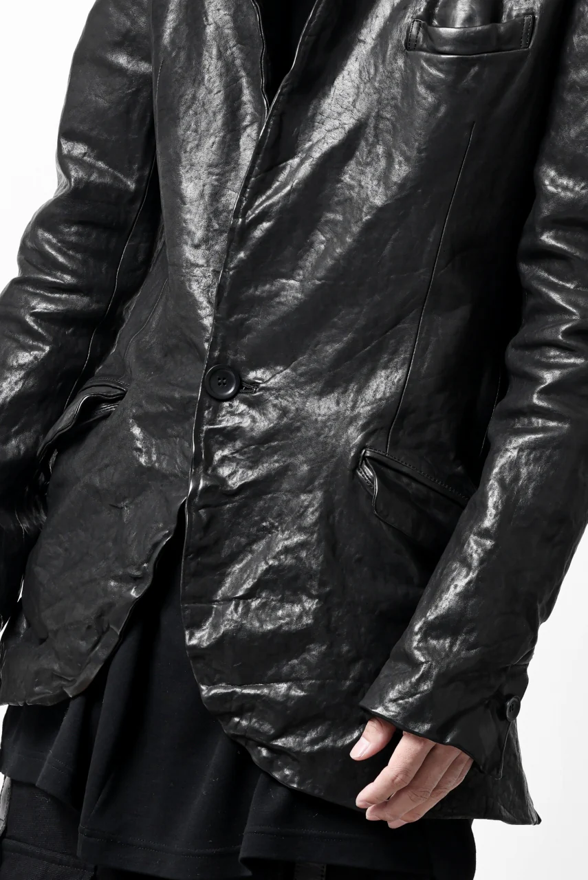 ISAMU KATAYAMA BACKLASH TAILORED JACKET / DOUBLE-SHOULDER OBJECT DYED (BLACK) - Image 46