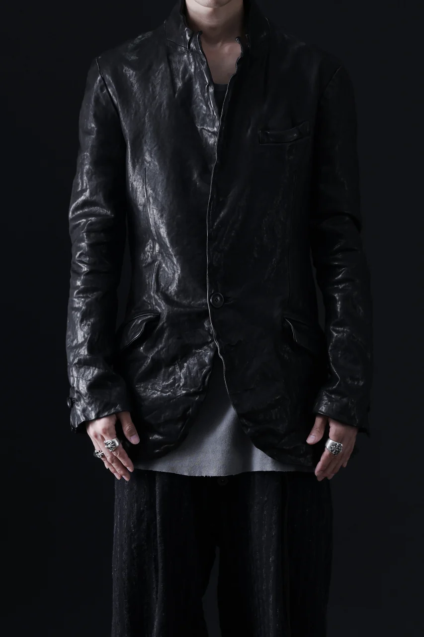 ISAMU KATAYAMA BACKLASH TAILORED JACKET / DOUBLE-SHOULDER OBJECT DYED (BLACK) - Image 50