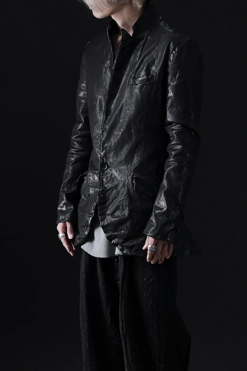 ISAMU KATAYAMA BACKLASH TAILORED JACKET / DOUBLE-SHOULDER OBJECT DYED (BLACK) - Image 51