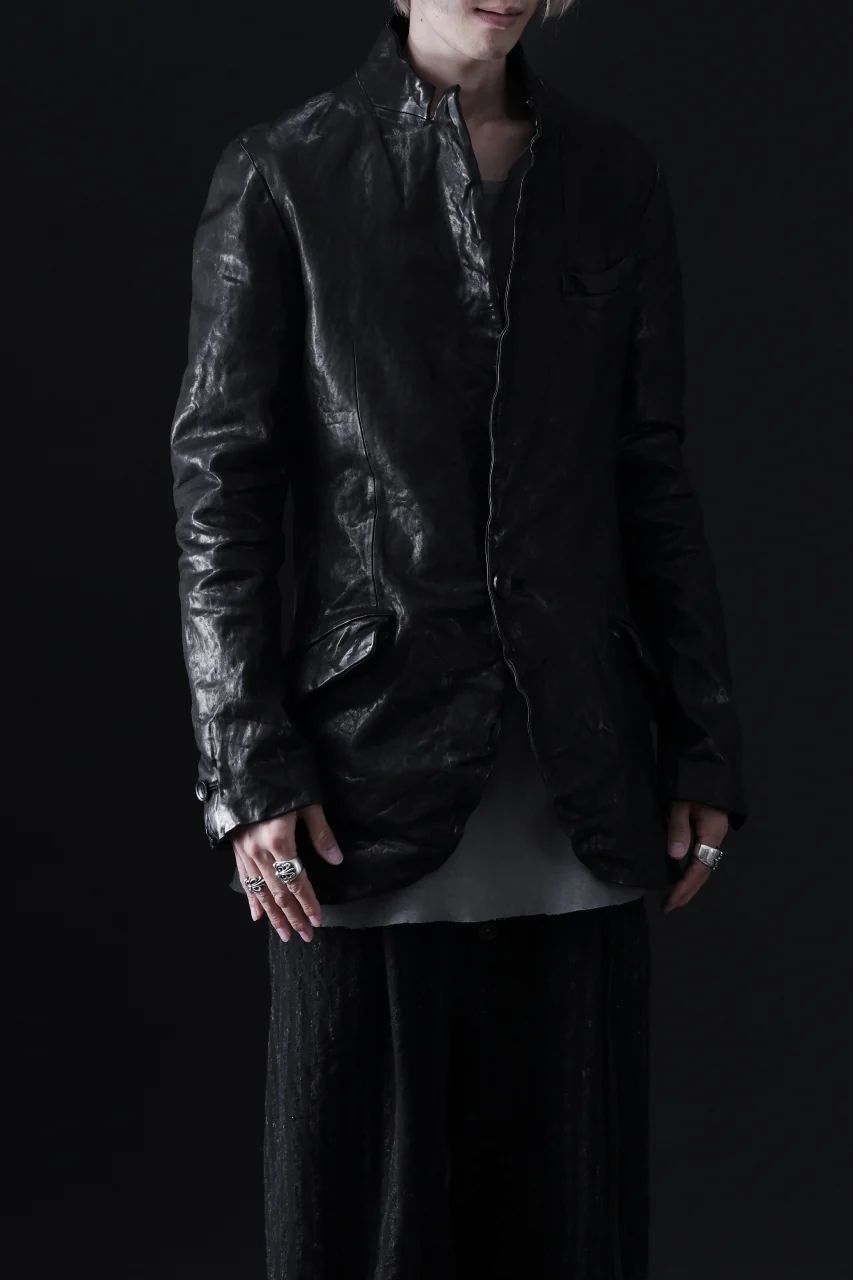 ISAMU KATAYAMA BACKLASH TAILORED JACKET / DOUBLE-SHOULDER OBJECT DYED (BLACK) - Image 52