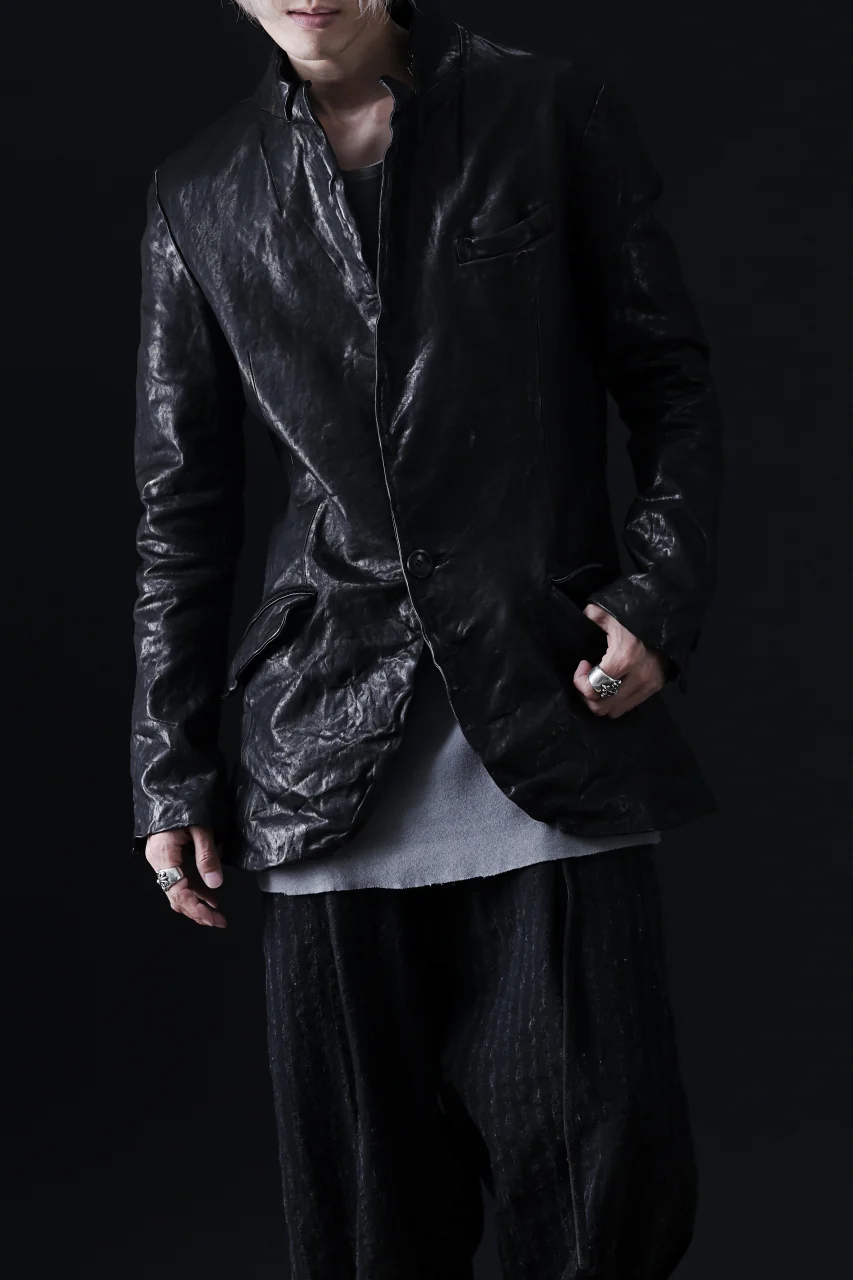 ISAMU KATAYAMA BACKLASH TAILORED JACKET / DOUBLE-SHOULDER OBJECT DYED (BLACK) - Image 53