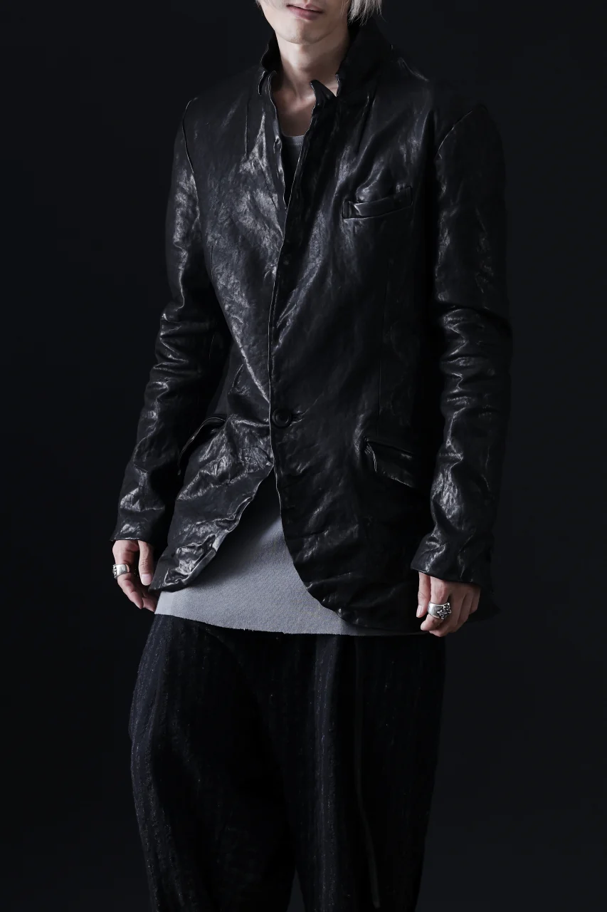 ISAMU KATAYAMA BACKLASH TAILORED JACKET / DOUBLE-SHOULDER OBJECT DYED (BLACK) - Image 54