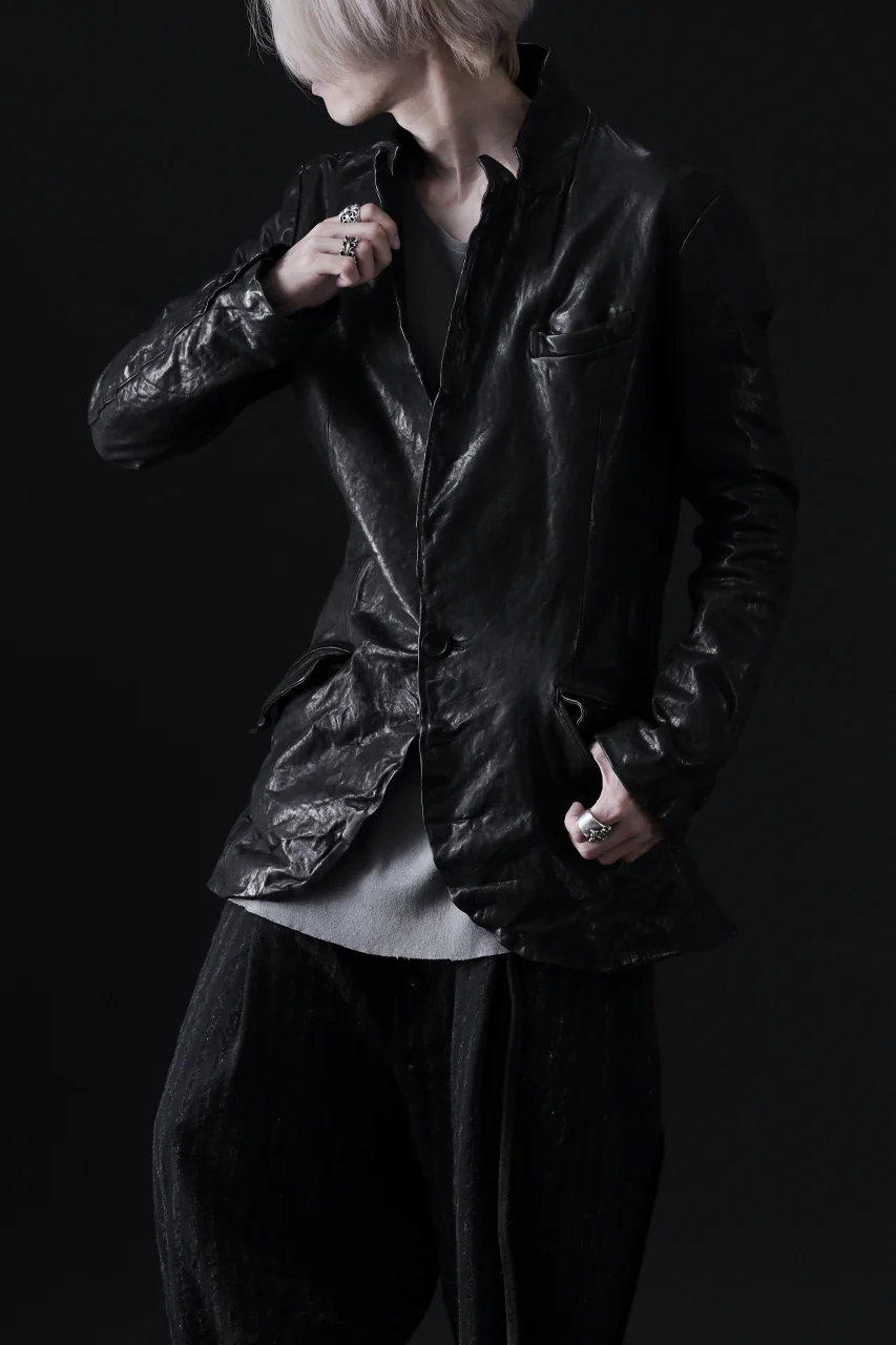 ISAMU KATAYAMA BACKLASH TAILORED JACKET / DOUBLE-SHOULDER OBJECT DYED (BLACK) - Image 57