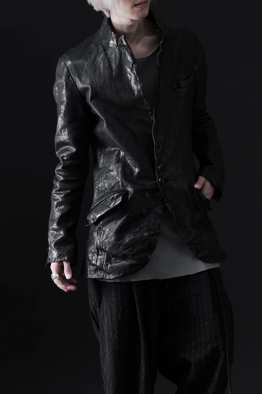 ISAMU KATAYAMA BACKLASH TAILORED JACKET / DOUBLE-SHOULDER OBJECT DYED (BLACK) - Image 58