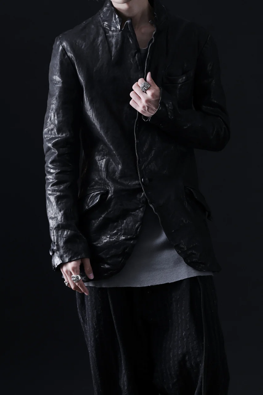 ISAMU KATAYAMA BACKLASH TAILORED JACKET / DOUBLE-SHOULDER OBJECT DYED (BLACK) - Image 59