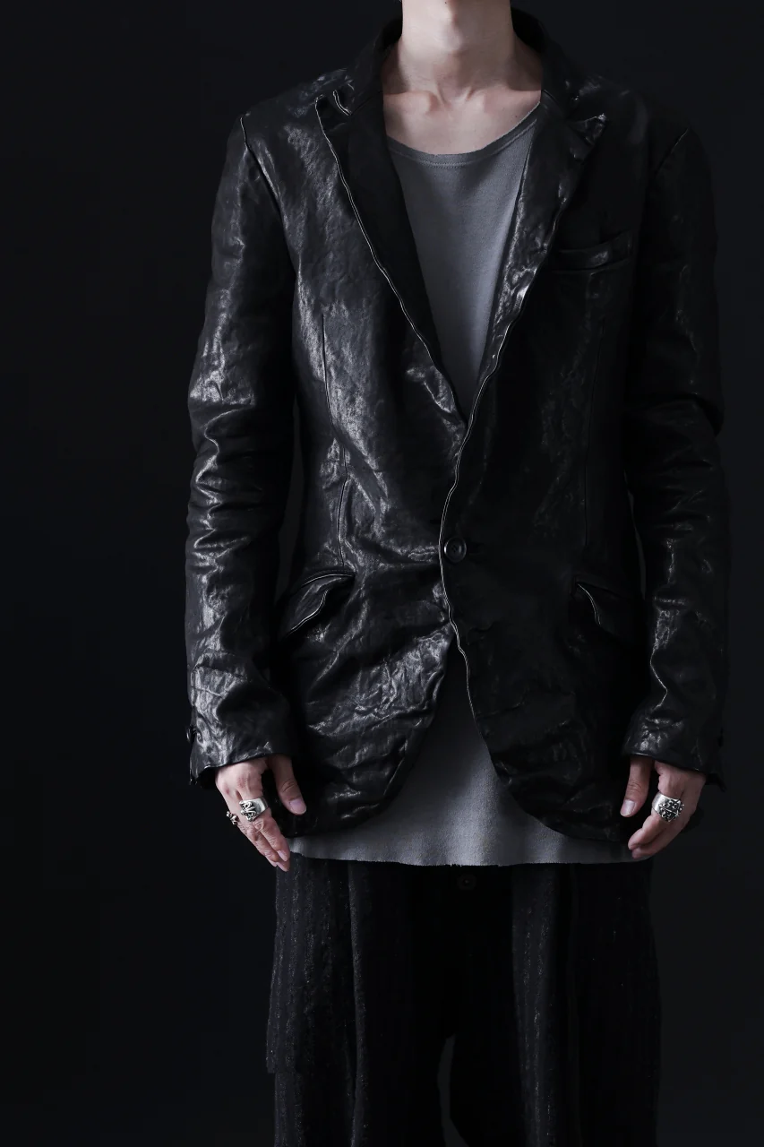 ISAMU KATAYAMA BACKLASH TAILORED JACKET / DOUBLE-SHOULDER OBJECT DYED (BLACK) - Image 67