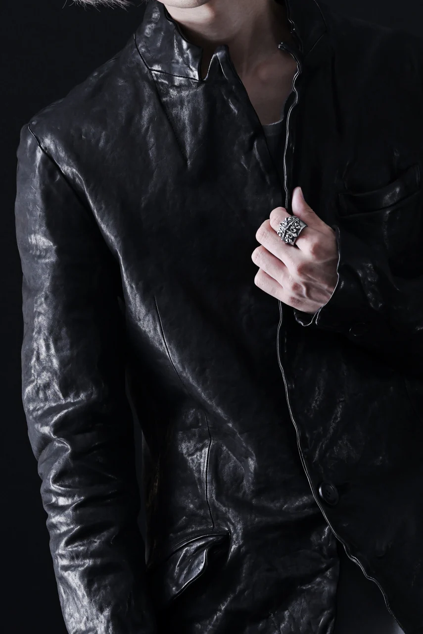 ISAMU KATAYAMA BACKLASH TAILORED JACKET / DOUBLE-SHOULDER OBJECT DYED (BLACK) - Image 69